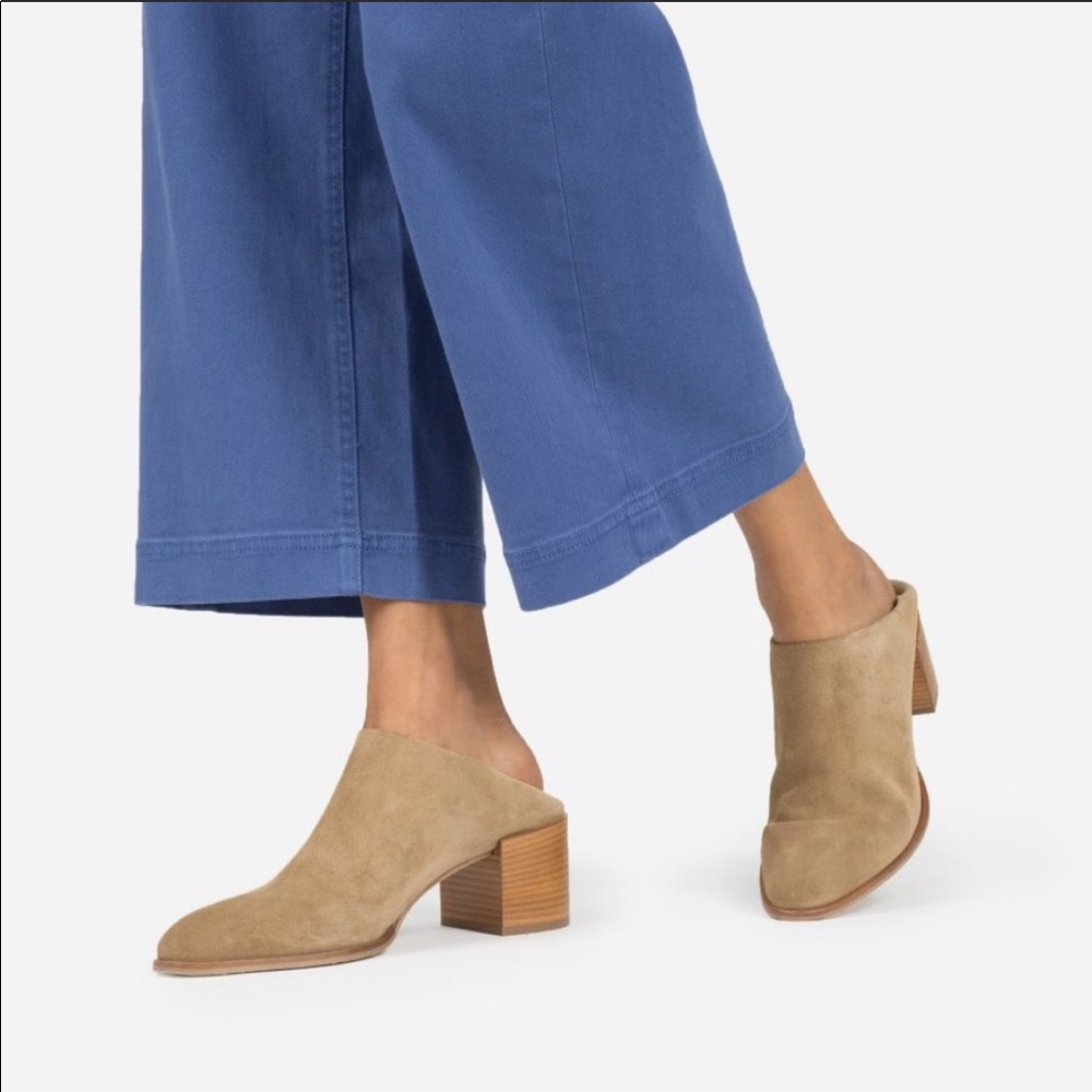 Everlane Step Back Suede Heeled Mules